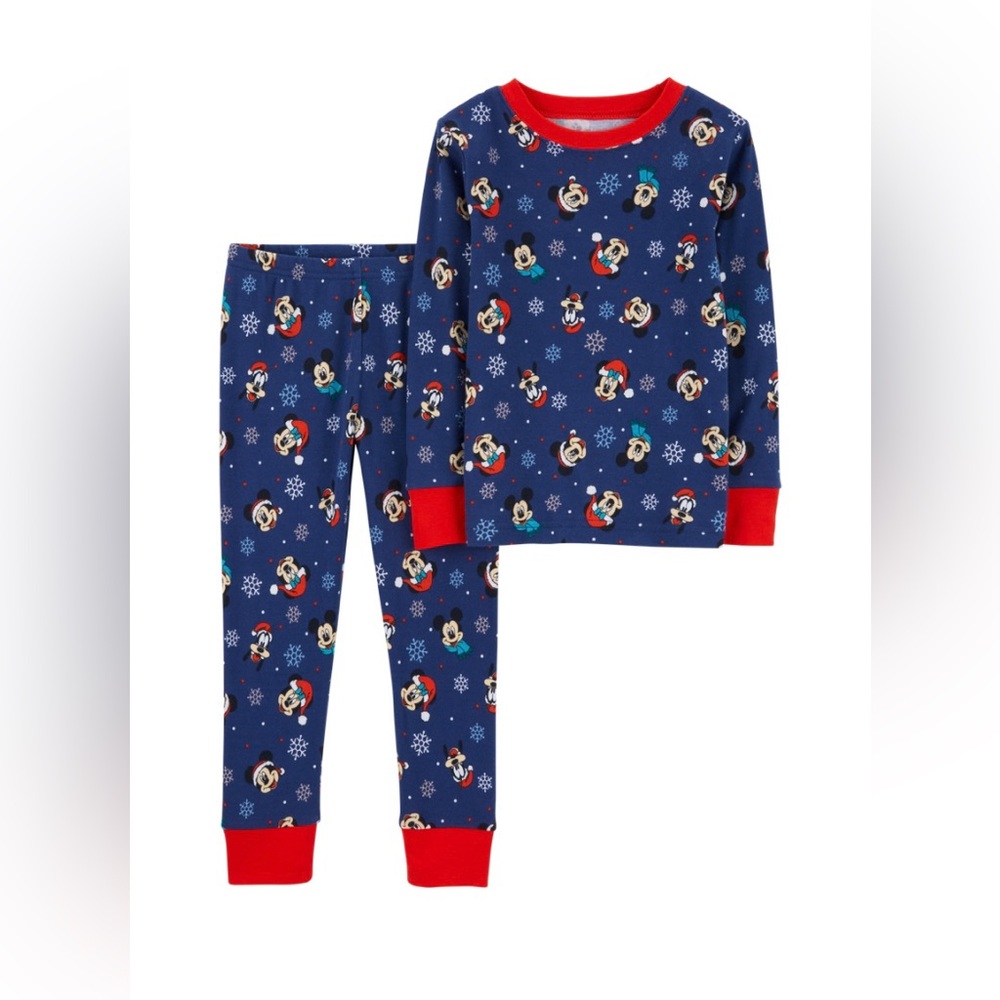 Carter’s  2-piece Christmas Mickey 100% snug fit cotton pajamas